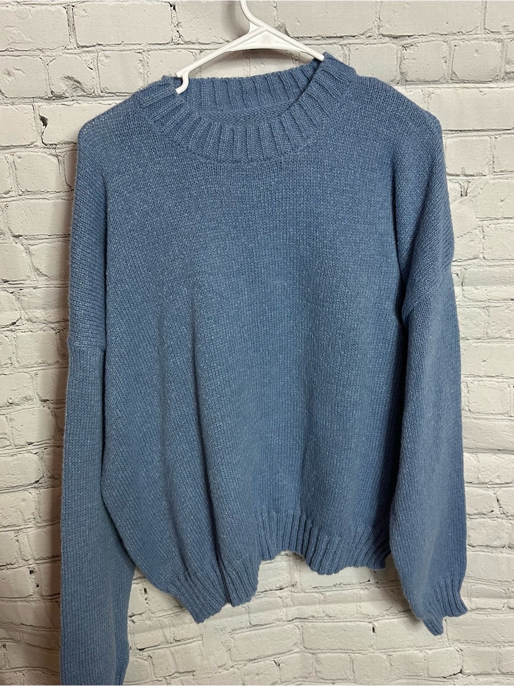 Relaxed Crewneck Sweater in Dusty Blue